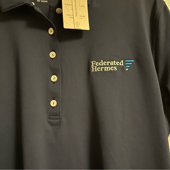 Peter Millar Perfect Fit Performance Polo Shirt Women's Navy Federated Hermes(b5 - Picture 4 of 9
